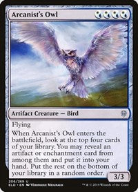 Magic: The Gathering Single - Throne of Eldraine - Arcanist's Owl - Uncommon/206 - Lightly Played