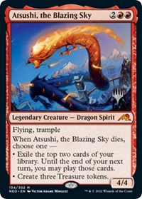 Magic: The Gathering Single - Promo : Kamigawa: Neon Dynasty - Atsushi, the Blazing Sky - MYTHIC/134 - Lightly Played