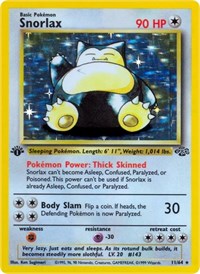 Pokemon Singles - Jungle - Snorlax FOIL Holo Rare/11 Lightly Played