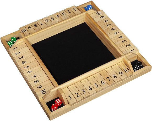 WE Games 4 Player Shut The Box Board Game