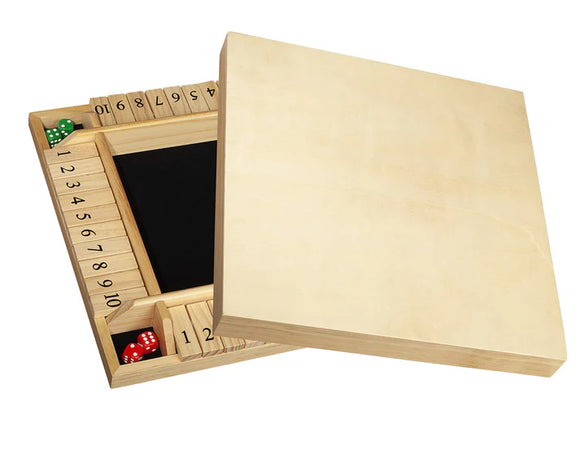 WE Games 4 Player 14 in. Shut The Box Board Game with Lid