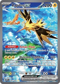 Pokemon Singles - SV: Scarlet & Violet 151 - Zapdos ex - 202/165 - Special Illustration Rare/202 - Lightly Played