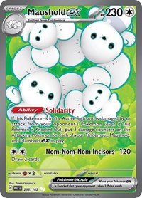 Pokemon Singles - SV09: Journey Together - Maushold ex - 233/182 - Ultra Rare/233 -  Lightly Played