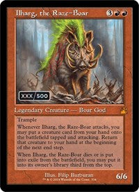 Magic: The Gathering Single - Ravnica Remastered - Ilharg, the Raze-Boar (Retro Frame) (Serial Numbered 075/500) - FOIL Mythic/0344 - Lightly Played