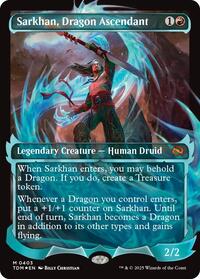 Magic: The Gathering Single - Tarkir: Dragonstorm - Sarkhan, Dragon Ascendant (0403) (Showcase) - FOIL Mythic/0403 - Lightly Played