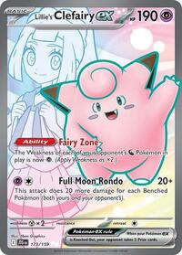 Pokemon Singles - SV09: Journey Together - Lillie's Clefairy ex - 173/159 - Ultra Rare/173 -  Lightly Played