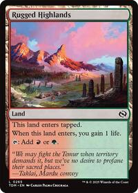 Magic: The Gathering Single - Tarkir: Dragonstorm - Rugged Highlands - FOIL Land/0265 - Lightly Played