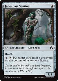Magic: The Gathering Single - Tarkir: Dragonstorm - Jade-Cast Sentinel - FOIL Common/0243 - Lightly Played