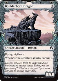 Magic: The Gathering Single - Tarkir: Dragonstorm - Boulderborn Dragon (Showcase) - FOIL Common/0323 - Lightly Played