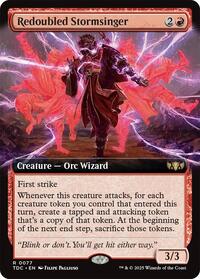 Magic: The Gathering Single - Commander: Tarkir: Dragonstorm - Redoubled Stormsinger (Extended Art) - Rare/0077 - Lightly Played