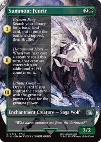 Magic: The Gathering Single - Final Fantasy - Summon: Fenrir (Borderless) - FOIL Uncommon/0372 - Lightly Played