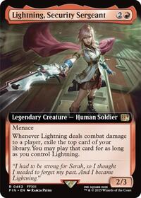 Magic: The Gathering Single - Final Fantasy - 	Lightning, Security Sergeant (Extended Art) - Rare/0462 - Lightly Played