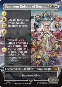 Magic: The Gathering Single - Final Fantasy - Summon: Knights of Round (Borderless) - FOIL Mythic/0359 - Lightly Played