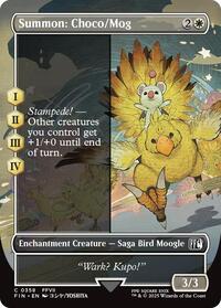 Magic: The Gathering Single - Final Fantasy - Summon: Choco/Mog (Borderless) - FOIL Common/0358 - Lightly Played