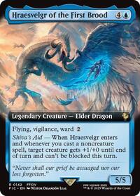 Magic: The Gathering Single - Commander: Final Fantasy - Hraesvelgr of the First Brood (Extended Art) - Rare/0142 - Lightly Played