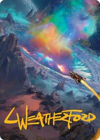 Magic: The Gathering Single - Art Series: Edge of Eternities - Meteor Crater Art Card (Gold-Stamped Signature) - Special/45 - Lightly Played