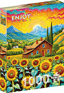 Enjoy Puzzle: Sunflower House | 1000 Piece | AI Assistance