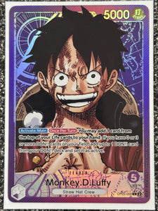 One Piece Card Game Single - Kingdoms of Intrigue - Monkey.D.Luffy (060) (Alternate Art) - Super Rare/OP04-090 - Lightly Played