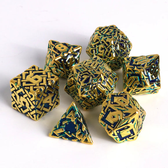 7pc RPG Set - Runeweaver Shiny Gold w/ Aqua