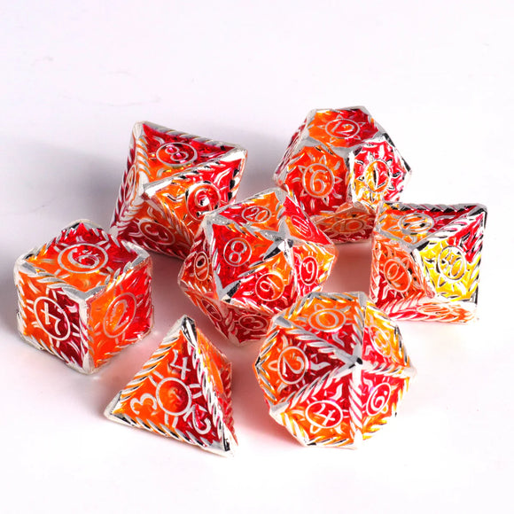 7pc RPG Set - Sunwave Silver w/ Red-Orange
