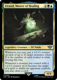 Magic: The Gathering Single - Universes Beyond: The Lord of the Rings: Tales of Middle-earth - Elrond, Master of Healing (Foil) - Rare/0200 - Lightly Played