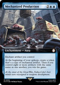 Magic: The Gathering Single - Universes Beyond: Fallout - Mechanized Production (Extended Art) (Surge Foil) - FOIL Mythic/0989 Lightly Played