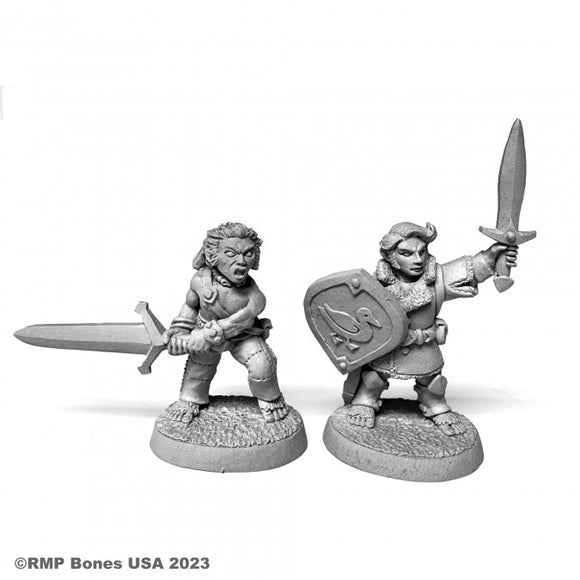 Reaper Bones USA - HALFLING FIGHTER AND BARBARIAN 07102