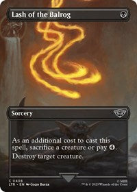 Magic: The Gathering Single - Universes Beyond: The Lord of the Rings: Tales of Middle-earth - Lash of the Balrog (Borderless) (Foil) - Common/0408 - Lightly Played