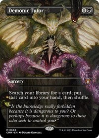 Magic: The Gathering Single - Commander Masters - Demonic Tutor (Borderless) - FOIL Mythic/0696 - Lightly Played