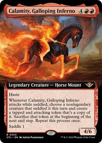 Magic: The Gathering Single - Outlaws of Thunder Junction - Calamity, Galloping Inferno (Extended Art) - FOIL Rare/0330 Lightly Played