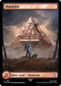 Magic: The Gathering Single - Universes Beyond: Fallout - Mountain (0851) (Surge Foil) - Rare/0851 Lightly Played
