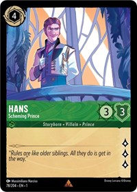 Disney Lorcana Single - First Chapter - Hans, Scheming Prince - Rare/078 Lightly Played