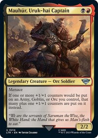Magic: The Gathering Single - Universes Beyond: The Lord of the Rings: Tales of Middle-earth - Mauhur, Uruk-hai Captain (Foil) - Uncommon/0214 - Lightly Played