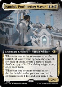 Magic: The Gathering Single - Outlaws of Thunder Junction - Kambal, Profiteering Mayor (Extended Art) - Rare/0353 Lightly Played