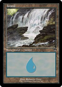 Magic: The Gathering Single - Commander Masters - Island (441) (Retro Frame) - FOIL Land/0441 - Lightly Played