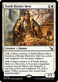 Magic: The Gathering Single - Murders at Karlov Manor - Tenth District Hero - FOIL Rare/0034 Lightly Played