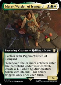 Magic: The Gathering Single - Commander: The Lord of the Rings: Tales of Middle-earth - Merry, Warden of Isengard (Extended Art) - Rare/0143 - Lightly Played