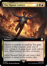 Magic: The Gathering Single - Universes Beyond: Fallout - The Nipton Lottery (Extended Art) (Surge Foil) - FOIL Rare/0951 Lightly Played