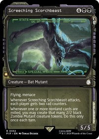 Magic: The Gathering Single - Universes Beyond: Fallout - Screeching Scorchbeast (Showcase) - FOIL Rare/0332 Lightly Played
