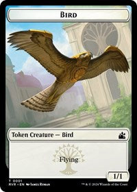 Magic: The Gathering Single - Ravnica Remastered - Bird // Angel (0002) Double-Sided Token (Foil) - Token/0001//0002 Lightly Played