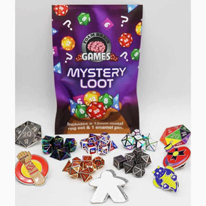 EPIC MYSTERY LOOT: MINI METAL RPG SET AND ENAMEL PIN