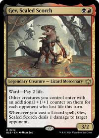 Magic: The Gathering Single - Bloomburrow - Gev, Scaled Scorch - FOIL Rare/0214 - Lightly Played