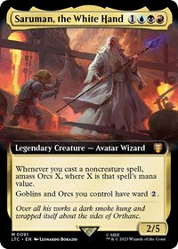 Magic: The Gathering Single - Commander: The Lord of the Rings: Tales of Middle-earth - Saruman, the White Hand (Extended Art) (Foil) - Mythic/0091 - Lightly Played