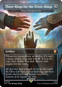 Magic: The Gathering Single - Commander: The Lord of the Rings: Tales of Middle-earth - Three Rings for the Elven-Kings - Rings of Brighthearth (Foil) - Mythic/0352 - Lightly Played