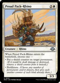 Magic: The Gathering Single - Modern Horizons 3 - Proud Pack-Rhino - FOIL Uncommon/0041 - Lightly Played