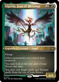 Magic: The Gathering Single - March of the Machine: The Aftermath - Sigarda, Font of Blessings (Foil Etched) - Rare/0147 - Lightly Played