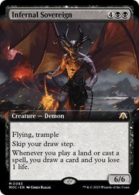 Magic: The Gathering Single - Commander: March of the Machine - Infernal Sovereign (Extended Art) (Foil) - Mythic/0083 - Lightly Played