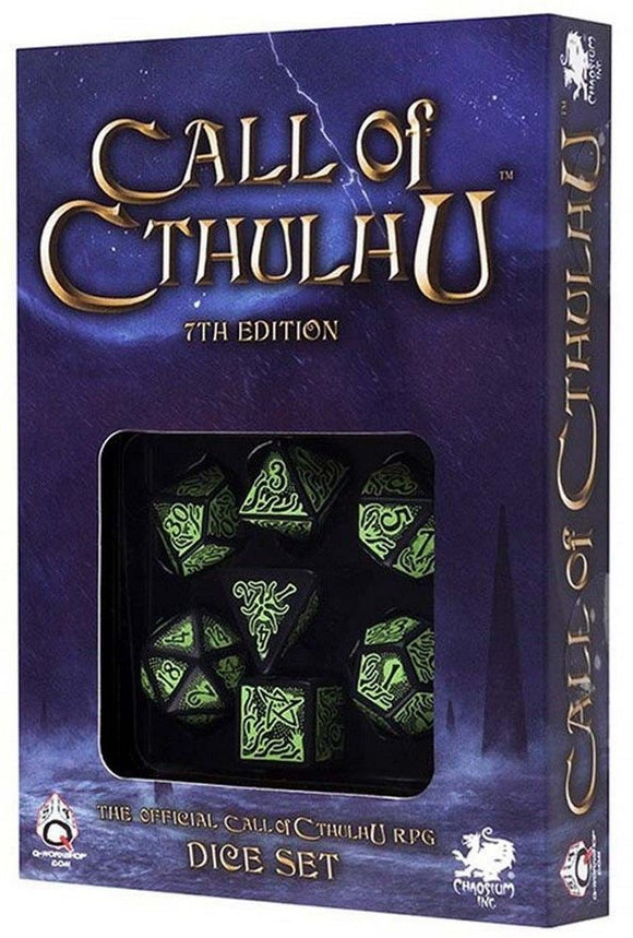 Call of Cthulhu Dice Set Black/Green 7th Edition (7)