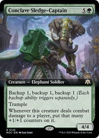 Magic: The Gathering Single - Commander: March of the Machine - Conclave Sledge-Captain (Extended Art) - Rare/0123 - Lightly Played