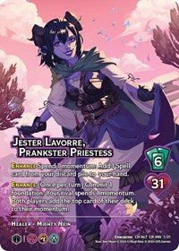 Universus Single - Challenger Series: Vox Machina and Mighty Nein - Jester Lavorre, Prankster Priestess (Alternate Art) - Rare/01 - Lightly Played